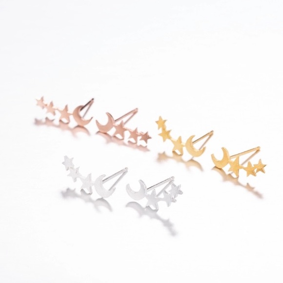 NEW!💙💎ROSE!💗💛GOLDEN!⭐️STARS!🌙MOON! STUDS!💎💙 - Picture 5 of 8